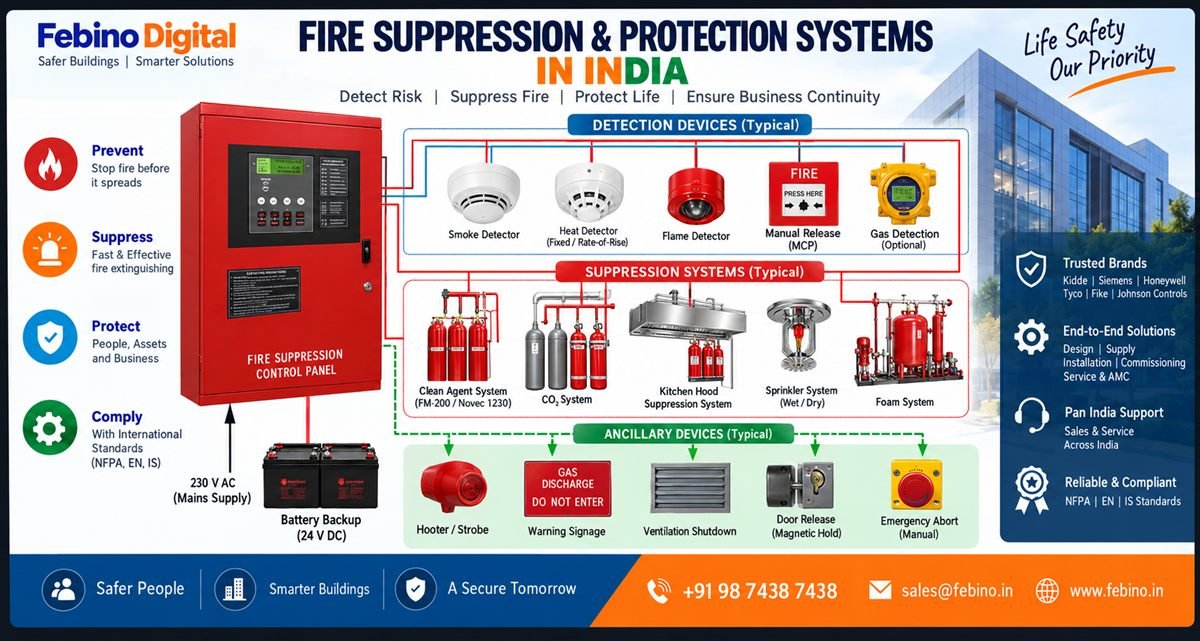 Fire suppression and protection system installation by Febino Digital